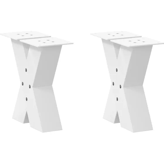 vidaXL X-formet sofabordsben 2 stk. hvid 30x(30-31) cm stål