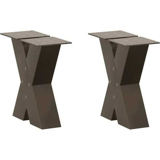 vidaXL X-formet sofabordsben 2 stk. naturstål 30x(30-31) cm