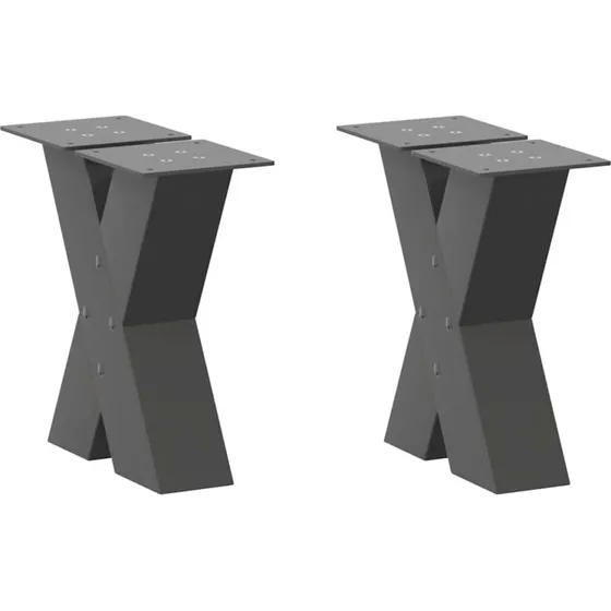 vidaXL sofabordsben X-formet 2 stk. antracit 40x(30-31) cm stål