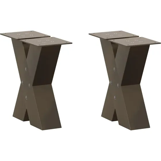vidaXL X-formet sofabordsben 2 stk. naturstål 40x(30-31) cm