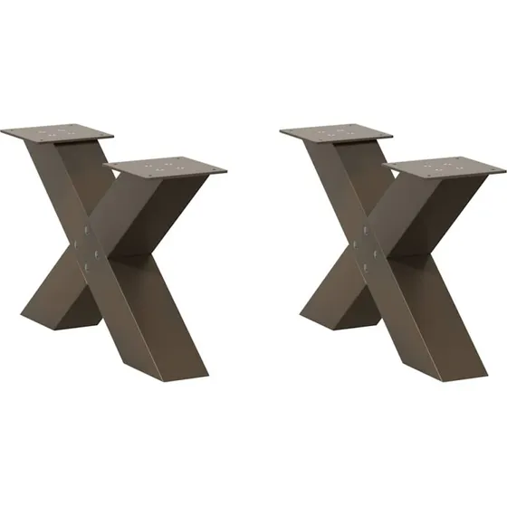 vidaXL X-formet sofabordsben 2 stk. naturstål 50x(30-31) cm