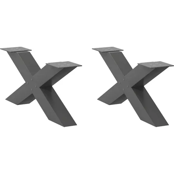 vidaXL X-formet sofabordsben 2 stk. antracit 70x(30-31) cm stål