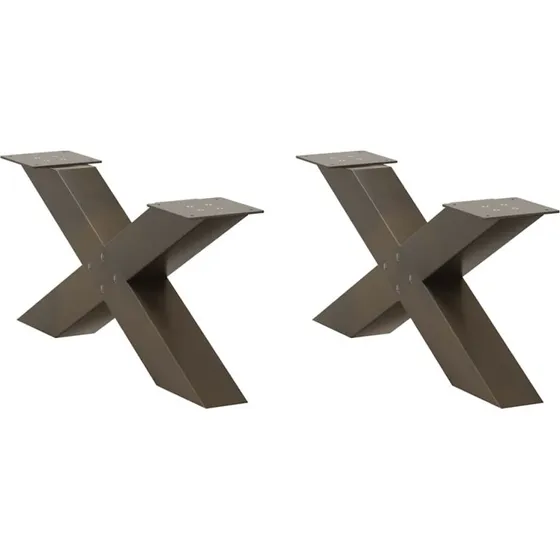 vidaXL X-formet sofabordsben 2 stk. naturstål 70x(30-31) cm