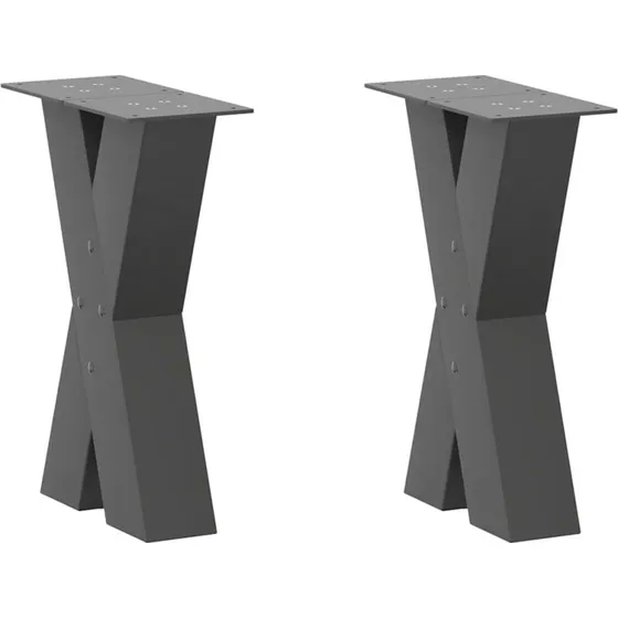 vidaXL X-formet sofabordsben 2 stk. antracit 28 x (42-43) cm stål