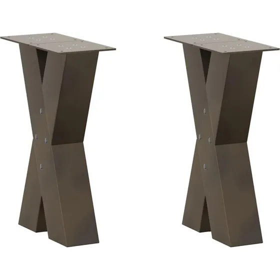 vidaXL X-formet sofabordsben 2 stk. naturstål 28 x (42-43) cm