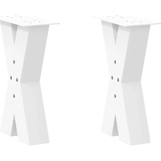 vidaXL X-formet sofabordsben 2 stk. hvid 38 x (42-43) cm stål