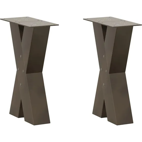 vidaXL sofabordsben X-formet 2 stk. naturstål 38 x (42-43) cm