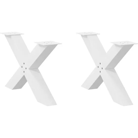vidaXL X-formet sofabordsben 2 stk. hvid 70 x (42-43) cm stål