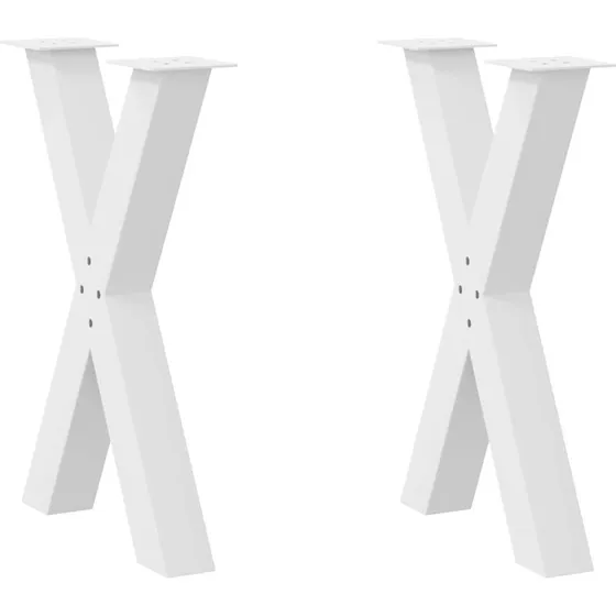 vidaXL X-formet spisebordsben 2 stk. hvid 60 x (72-73) cm stål