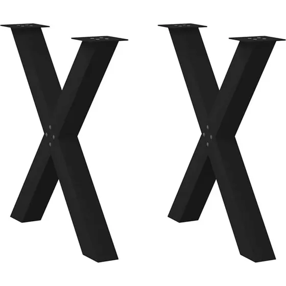 vidaXL spisebordsben X-formet 2 stk. sort 70 x (72-73) cm stål
