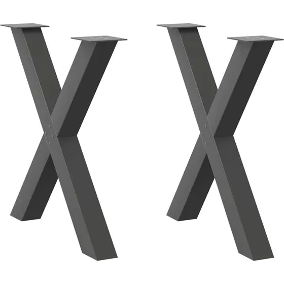 vidaXL X-Formet Spisebordsben 2 stk. Antracit 70 x (72-73) cm Stål