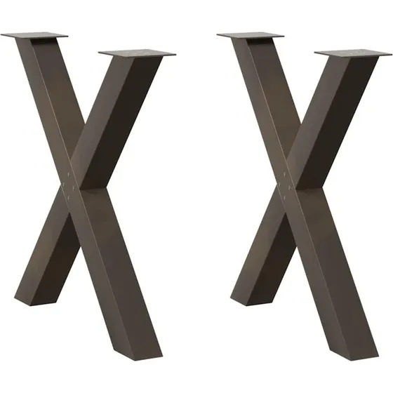 vidaXL X-Formet Spisebordsben 2 stk. Naturstål 80x(72-73) cm