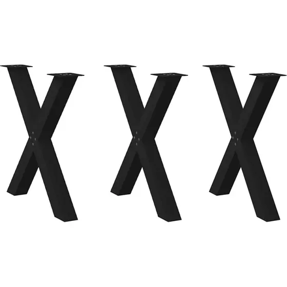 vidaXL spisebordsben X-formet 3 stk. sort 70 x (72-73) cm stål