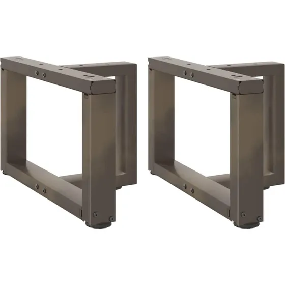 vidaXL sofabordsben T-formet 2 stk. sort 50x25x(30-31) cm stål