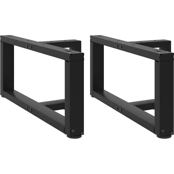 vidaXL T-Formet Sofabordsben 2 stk. Sort 60x25x(30-31) cm Stål