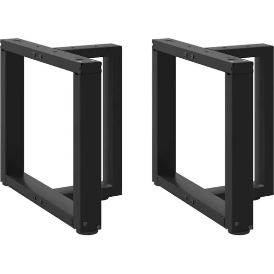 vidaXL sofabordsben T-formet 2 stk. sort 50x25x(42-43) cm stål