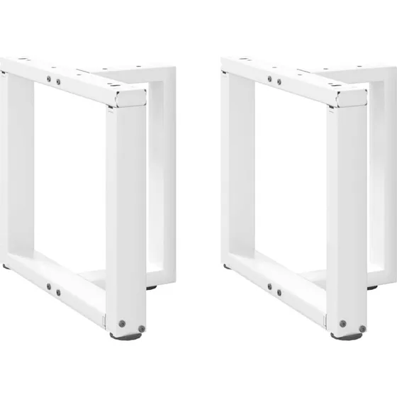 vidaXL T-Formet Sofabordsben 2 stk. Hvid 50x25x(42-43) cm Stål
