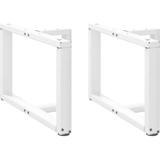 vidaXL T-formet sofabordben 2 stk. hvid 70x25x(42-43) cm stål