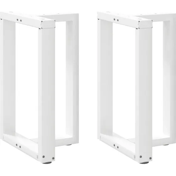 vidaXL T-formet spisebordsben 2 stk. hvid 50x35x(72-73) cm stål