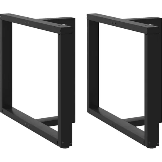 vidaXL T-formet spisebordsben 2 stk. sort 90x35x(72-73) cm stål