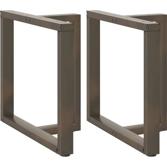 vidaXL T-formet spisebordsben 2 stk. sort 80x35x(72-73) cm stål