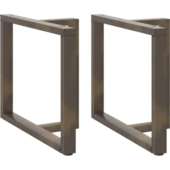 vidaXL T-formet spisebordsben 2 stk. sort 90x35x(72-73) cm stål