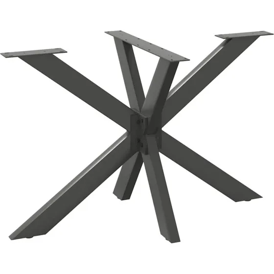 vidaXL spisebordben edderkopformet antracit 120x68x(72-73) cm stål