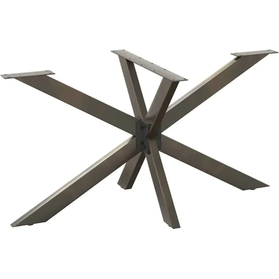 vidaXL spisebordben edderkopformet sort 150x78x(72-73) cm stål