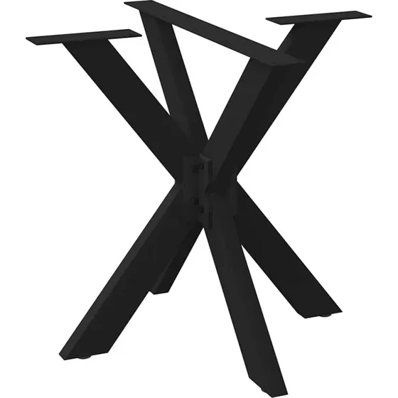 vidaXL Spisebordben Edderkopformet Sort 85x85x(72-73) cm Stål