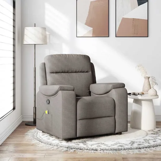 vidaXL Massagestol Stof Gråbrun