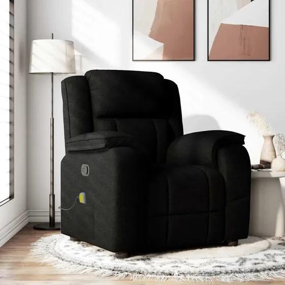 vidaXL Massagestol Stof Sort