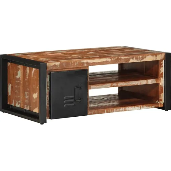 vidaXL sofabord 90x50x36 cm massivt genbrugstræ flerfarvet