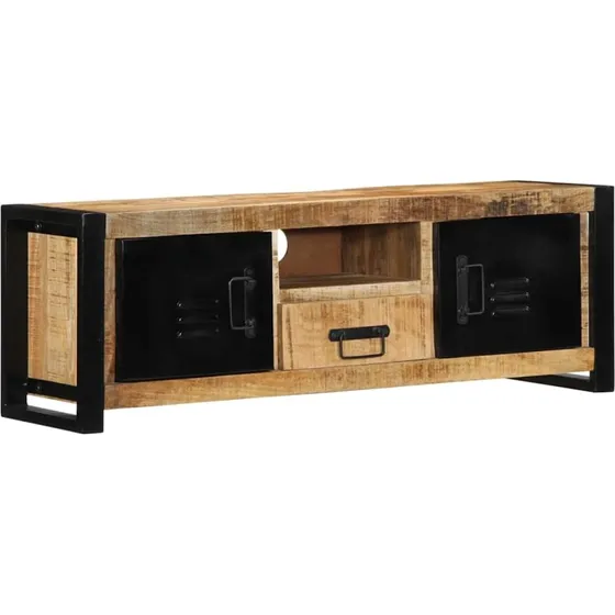 vidaXL tv-bord 100x30x35 cm massivt ru mangotræ