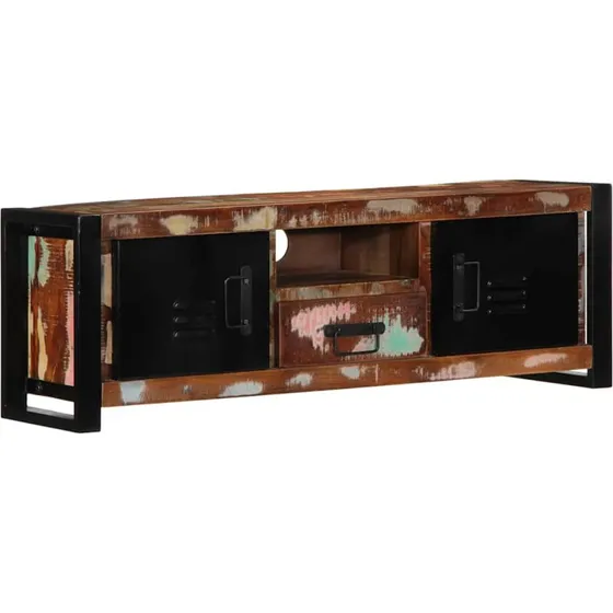 vidaXL tv-bord 100x30x35 cm massivt genbrugstræ