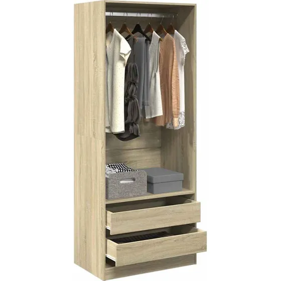 vidaXL Klædeskab 80x50x200 cm Konstrueret Træ Sonoma-Ege