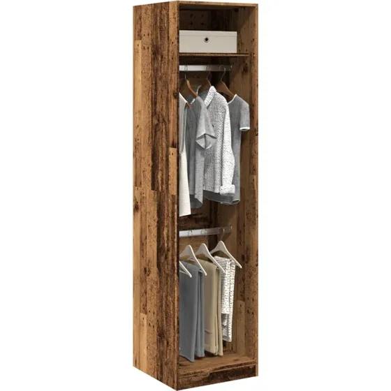 vidaXL Klædeskab 50x50x200 cm Konstrueret Træ Gammelt Træ-Look