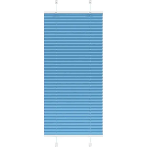 vidaXL Plisségardin Blå 65x150 cm, 100% Polyester