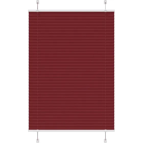 vidaXL Plisségardin Bordeauxrød 100x100 cm, 99,4 cm stofbredde, polyester