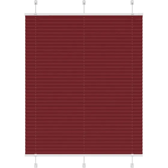 vidaXL Plisségardin Bordeauxrød 105x100 cm, 104,4 cm stofbredde, polyester