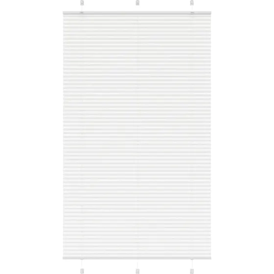 vidaXL Plisségardin Hvid 115x200 cm, 100% Polyester