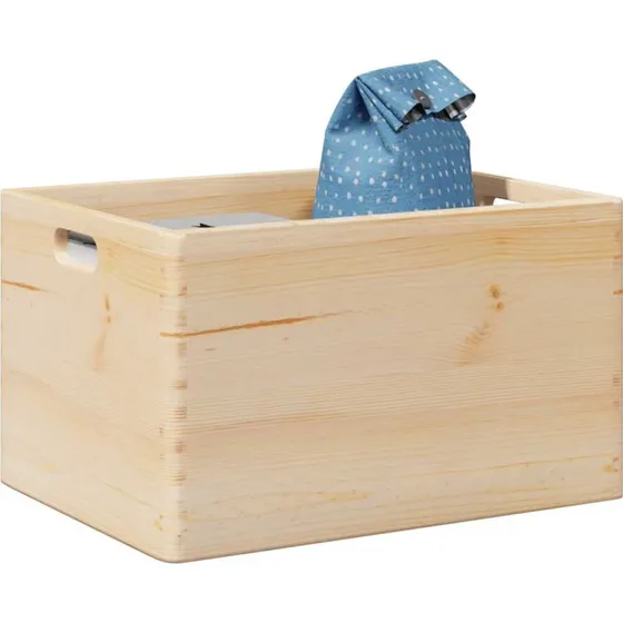 vidaXL Trækasse 40x30x23 cm Massivt Fyrretræ med Håndtag