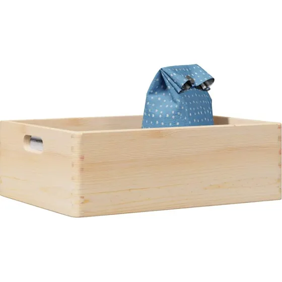 vidaXL Trækasse 40x30x13 cm i Massivt Fyrretræ med Håndtag