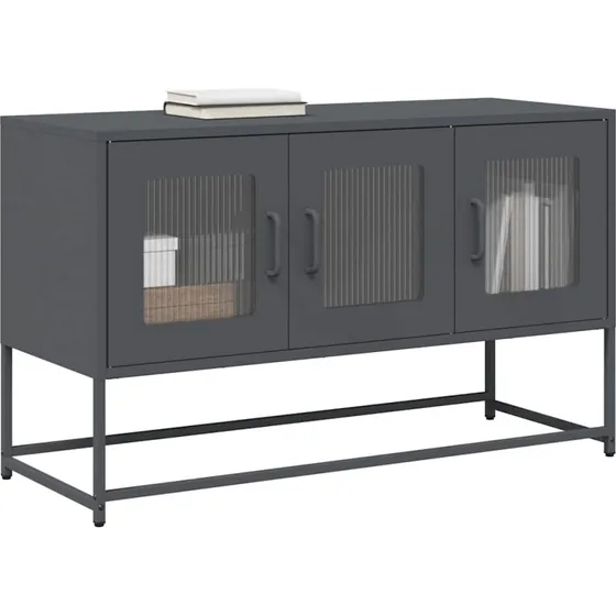 vidaXL tv-bord 100,5x39x60,5 cm koldvalset stål antracitgrå
