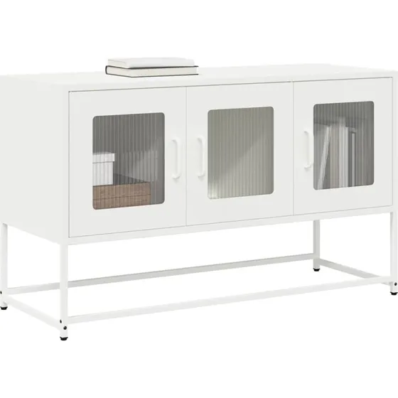 vidaXL tv-bord 100,5x39x60,5 cm koldvalset stål hvid