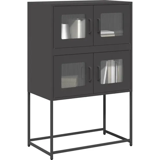vidaXL højskab 68x39x107 cm stål sort