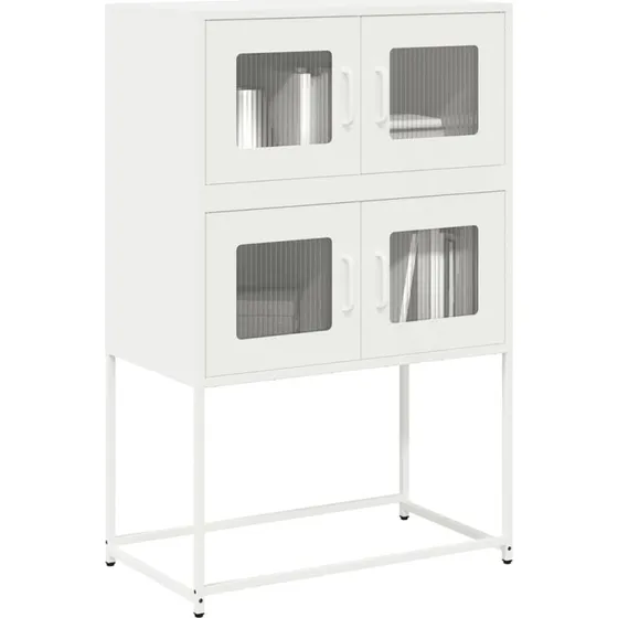 vidaXL Højskab 68x39x107 cm Stål Hvid