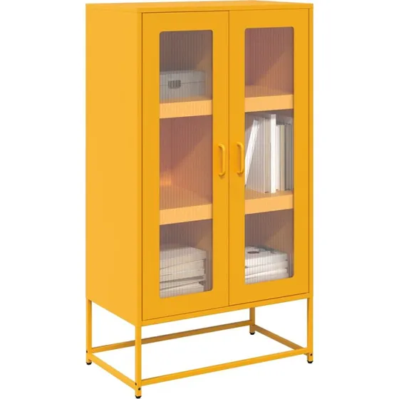 vidaXL højskab 68x39x123 cm stål sennepsgul