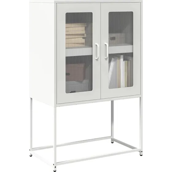 vidaXL Højskab 68x39x107 cm Stål Hvid