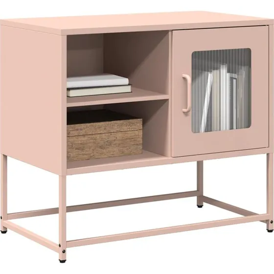 vidaXL tv-bord 68x39x60,5 cm stål lyserød