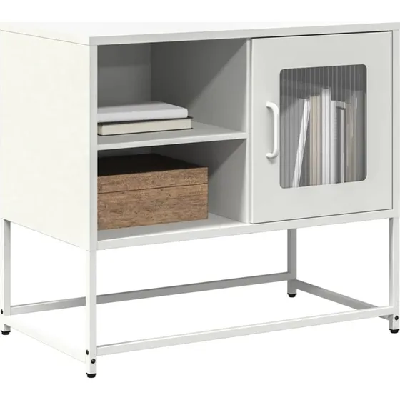 vidaXL tv-bord 68x39x60,5 cm stål hvid